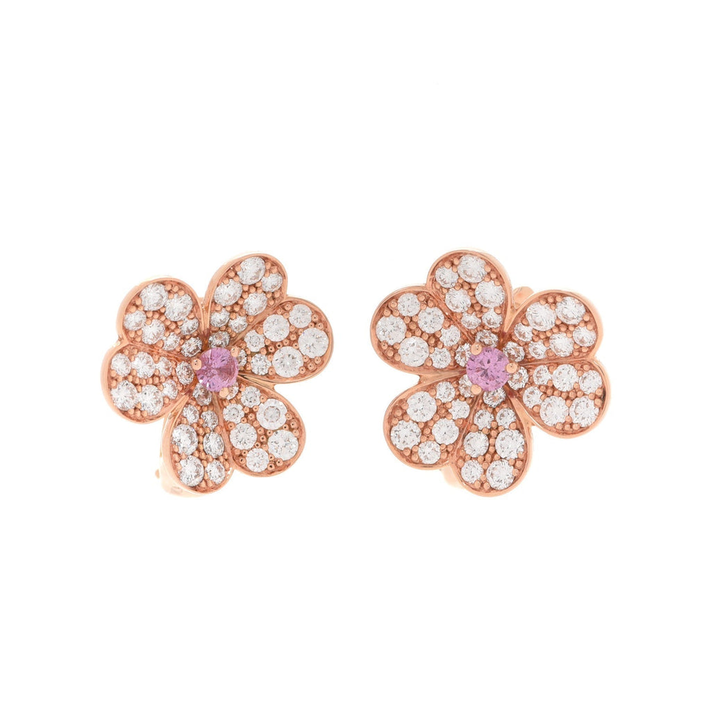 Frivole Pink Sapphire Earrings - 18K Gold