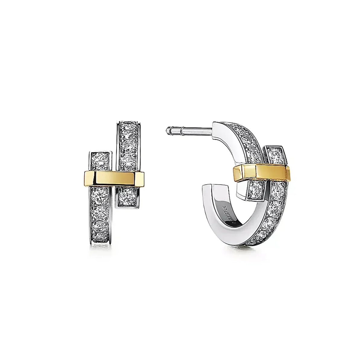 Tiffany Edge Hoop Earrings - 18K Yellow Gold